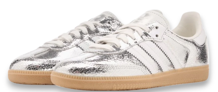Adidas Samba OG Silver Metallic Cracked Leather (W)
