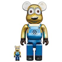 Dave Minions Versione Cromata | BEARBRICK 100% + 400%