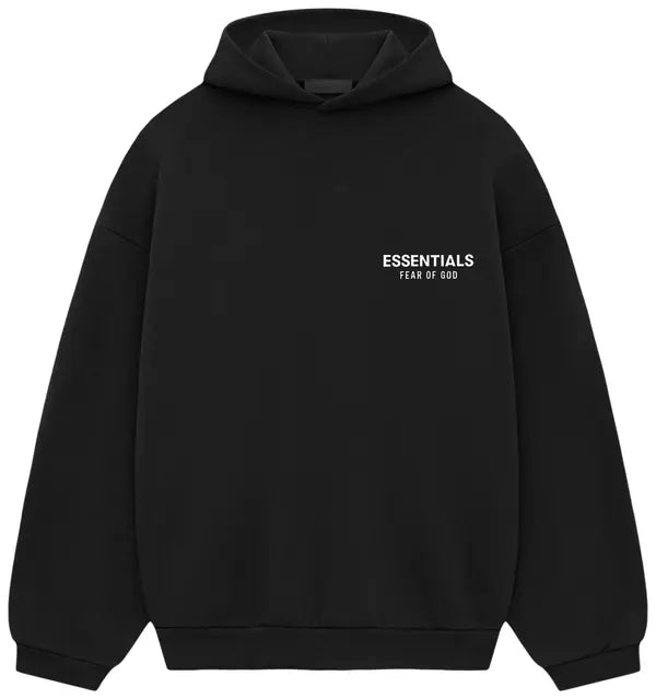 Fear of God Essentials Black White Hoodie (FW24)