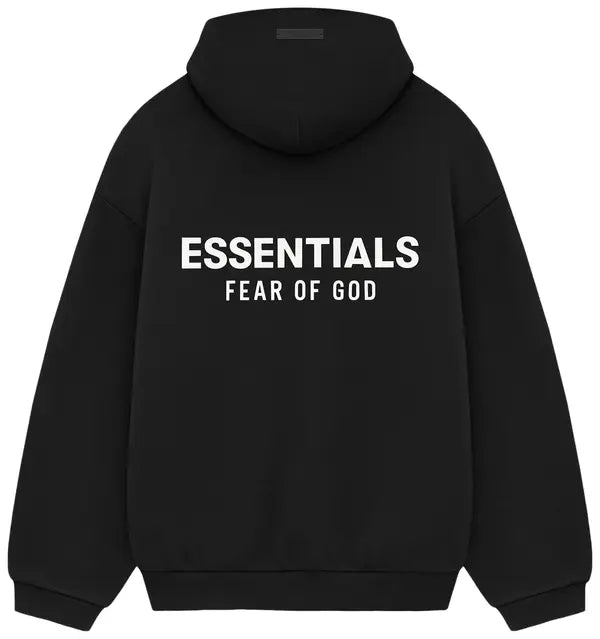 Fear of God Essentials Black White Hoodie (FW24)