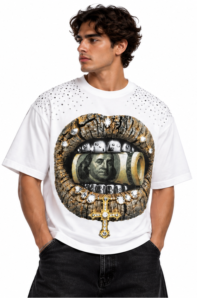 "CASH GRILLZ" WHITE TEE