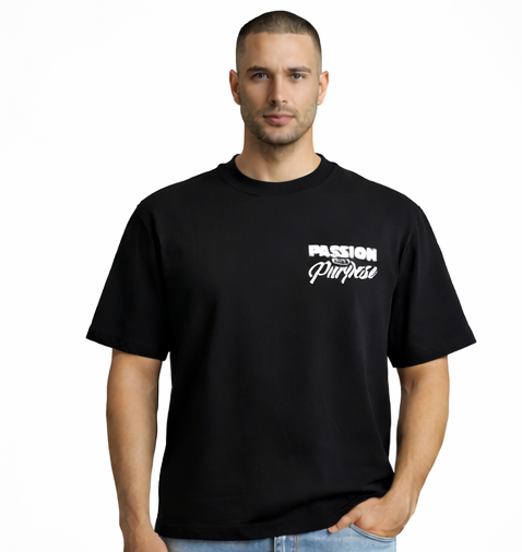 "PASSION AND PURPOSE"  BLACK T-SHIRT