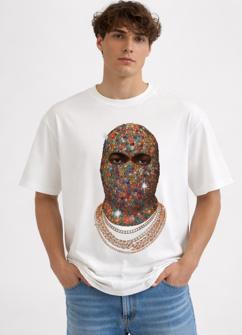 "JEWELS SKI MASK" VYRE WHITE T-SHIRT