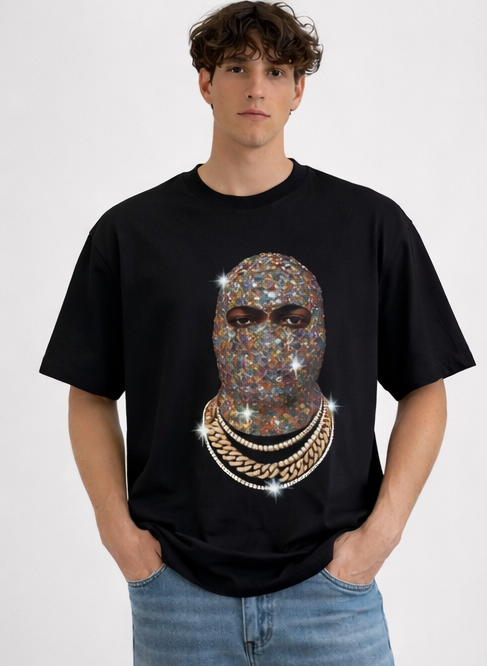 "JEWELS SKI MASK" VYRE BLACK T-SHIRT