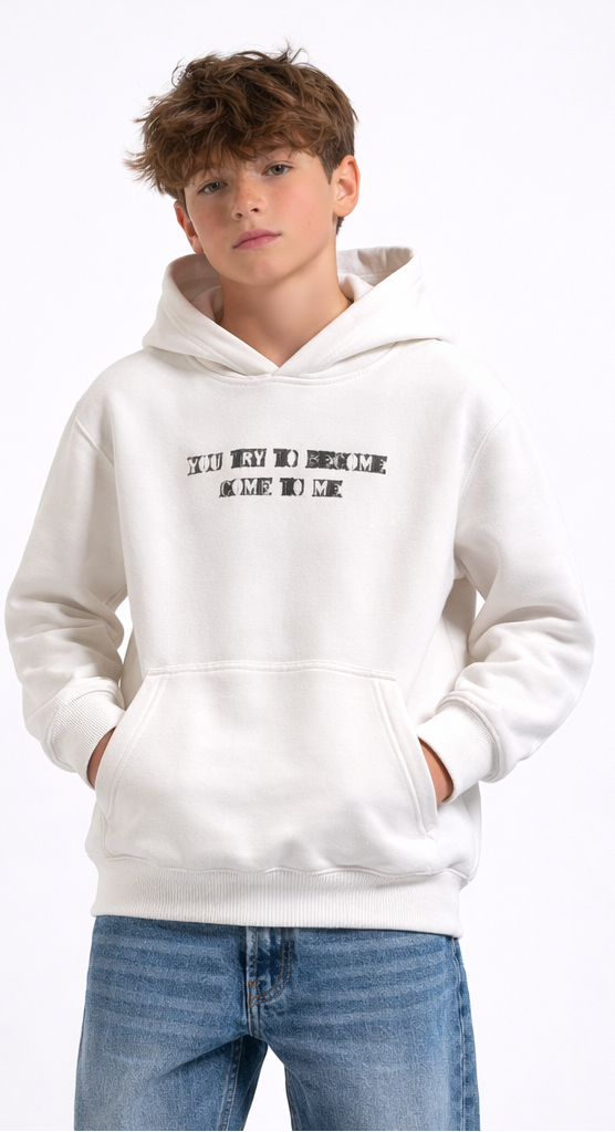 MONEY BEAR WHITE KIDS HOODIE