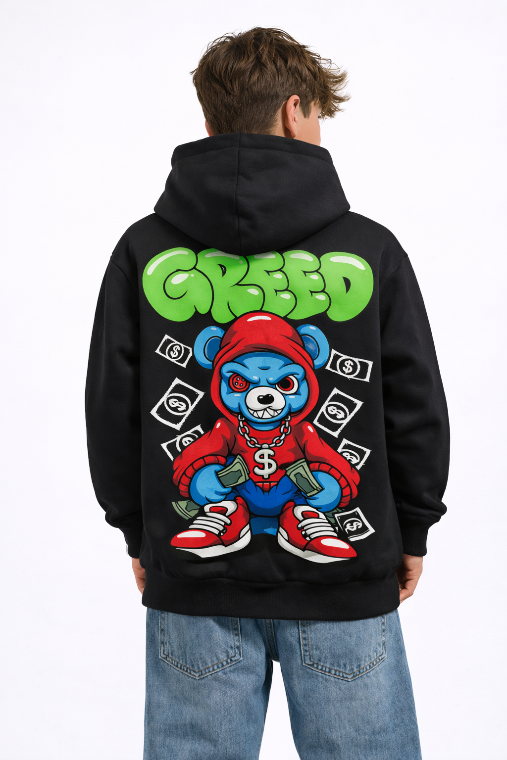 MONEY BEAR BLACK KIDS HOODIE