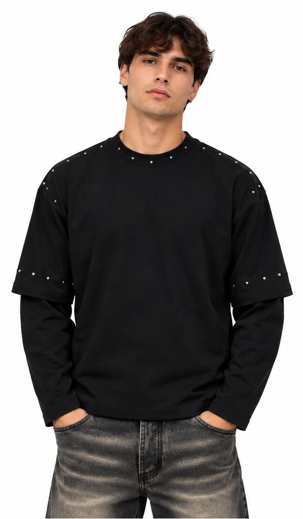 METALLIC BLACK LONGSLEEVE