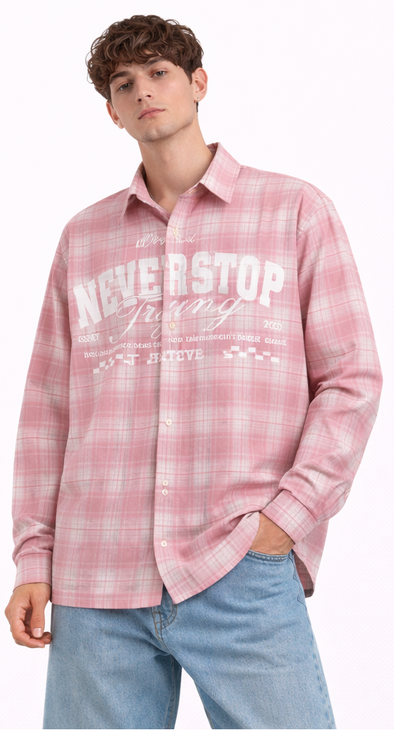"NEVERSTOP" Pink Shirt