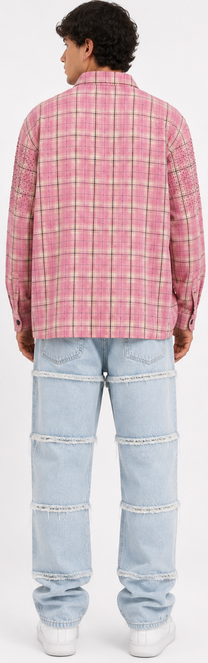 “Diamond” Pink Plaid Shirt