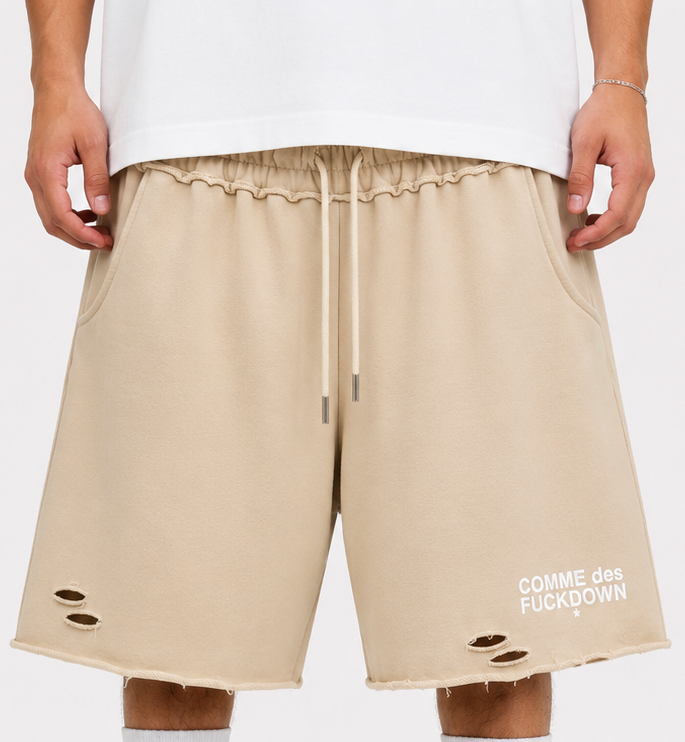 COMME DES FUCKDOWN BEIGE SHORTS