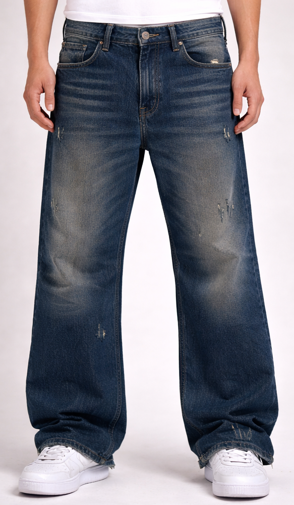 DENIM WEAR - DESTROYED BAGGY JEANS