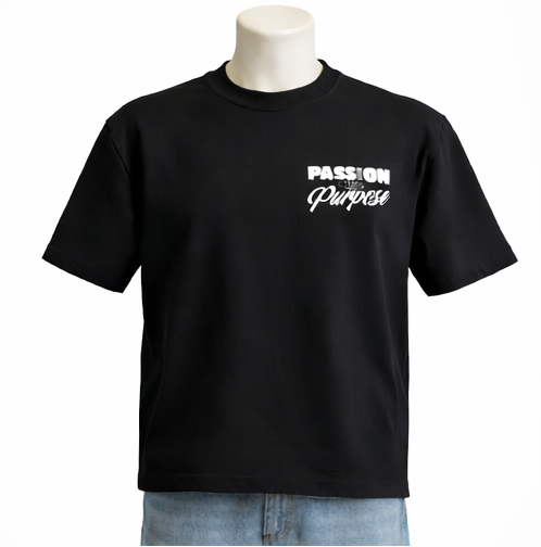 "PASSION AND PURPOSE"  BLACK T-SHIRT
