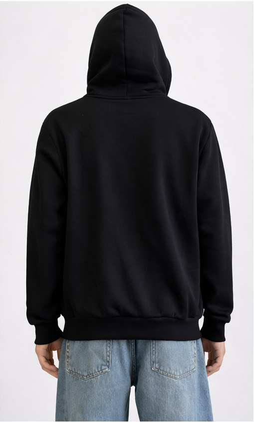 "CROSS" BLACK ZIP HOODIE