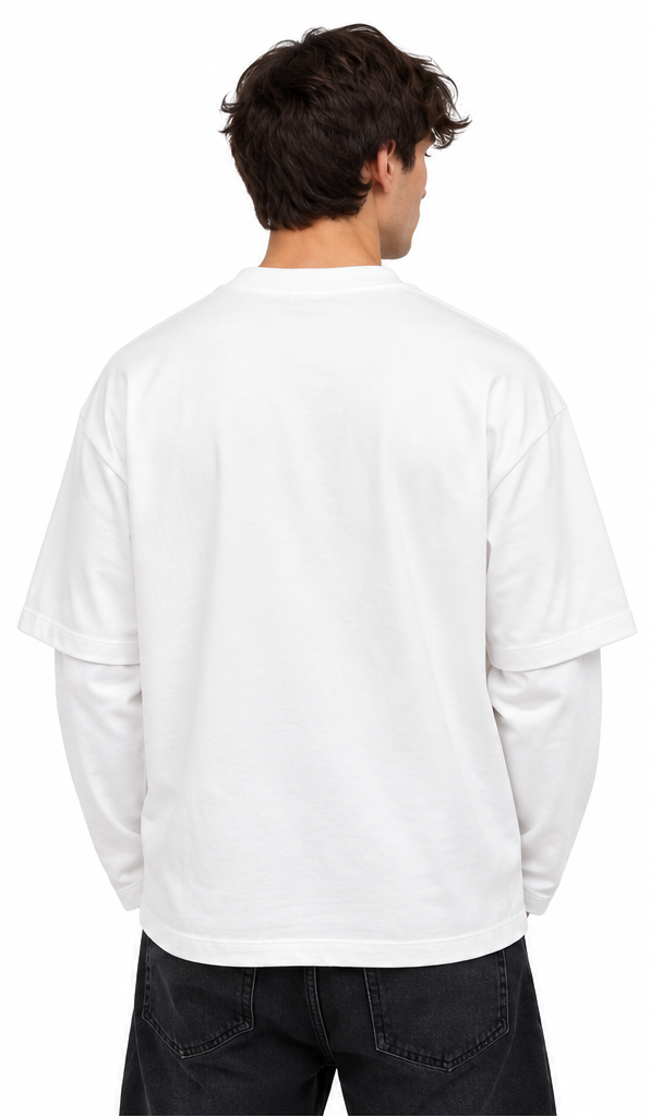 "RACER" WHITE LONGSLEEVE