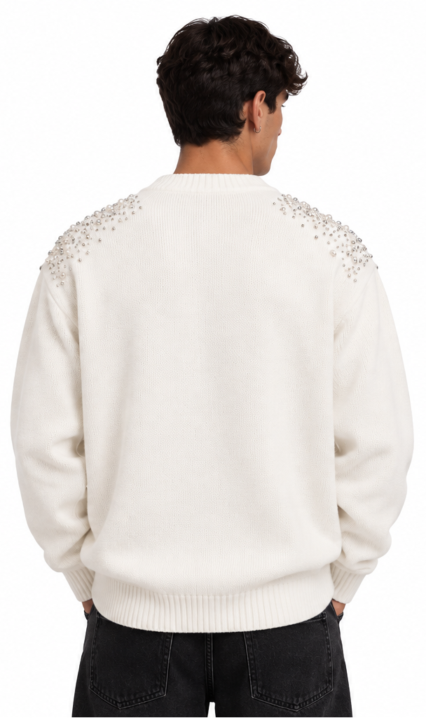 "SAINT DIAMOND" WHITE PULLOVER