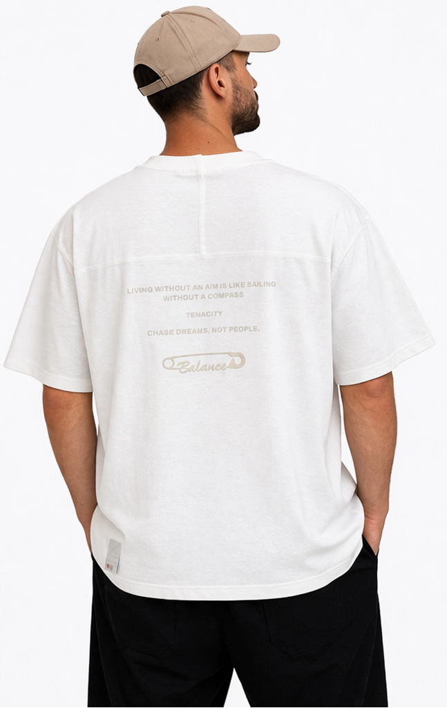"Balance" White Tee