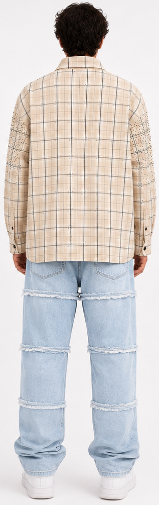 “Diamond” Beige Plaid Shirt