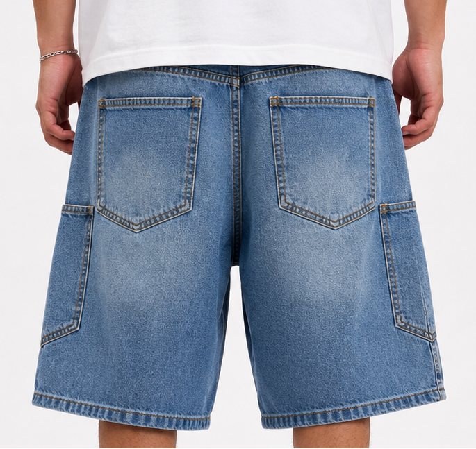 Urban Script Denim Shorts