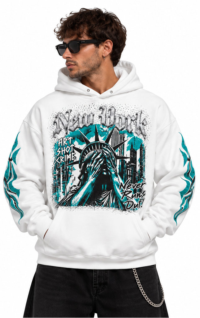 "LIBERTY" DIAMOND WHITE HOODIE