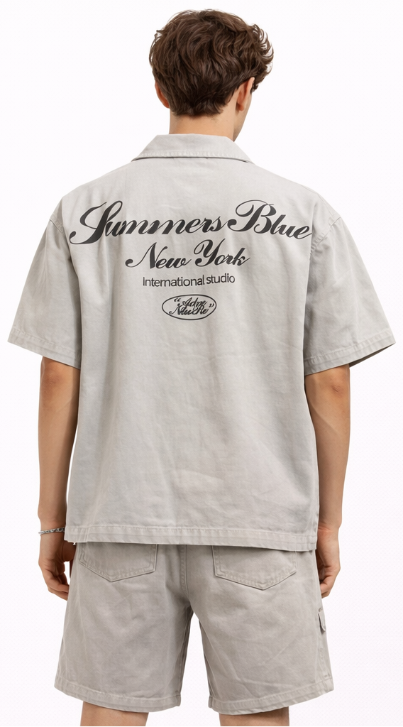 "Summers Blue NY" Beige Zip Set