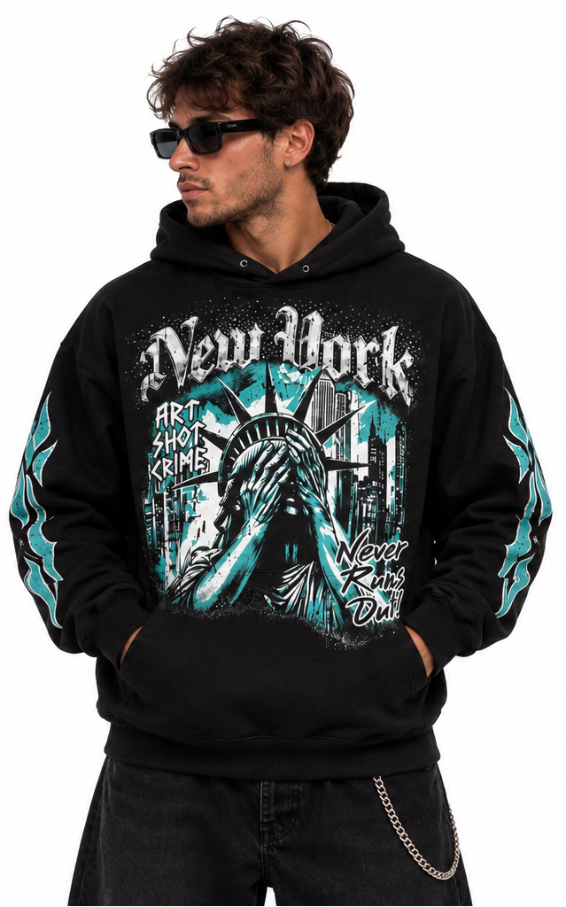 "LIBERTY" DIAMOND BLACK HOODIE