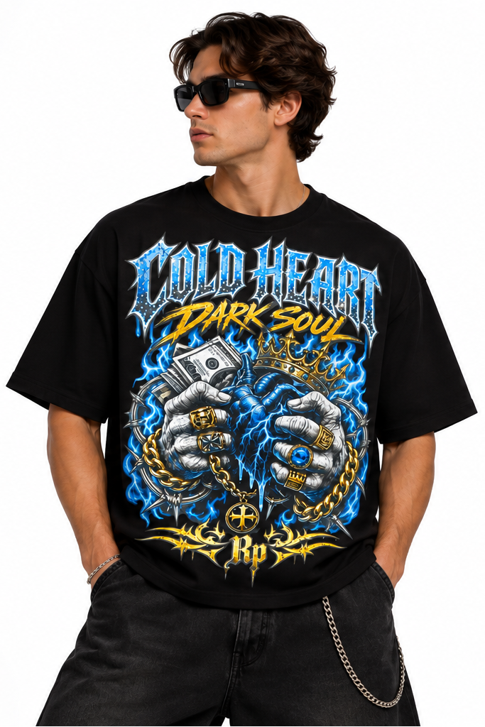 "COLD HEART" BLACK TEE