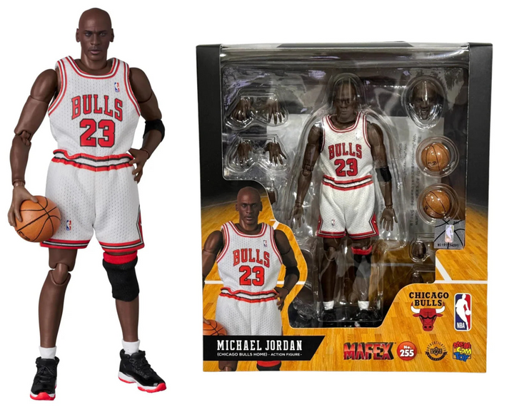 MICHAEL JORDAN CHICAGO BULLS WHITE JERSEY ACTION FIGURE | MAFEX