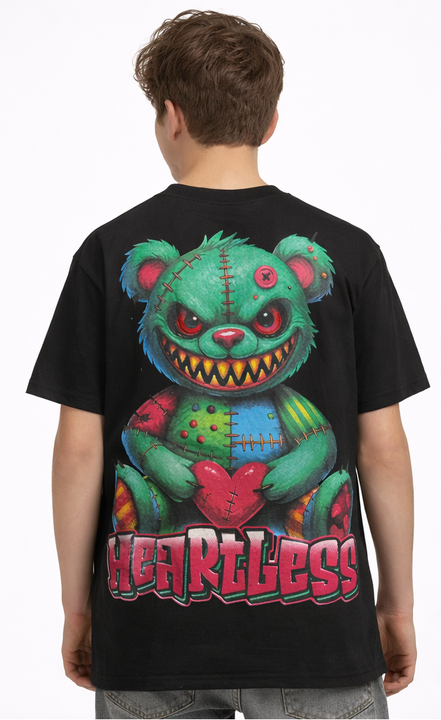 Heartless Bear Tee Black Kids