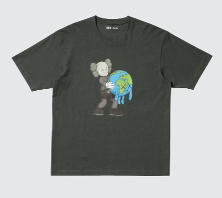 T-SHIRT BLACK KAWS "EARTH"