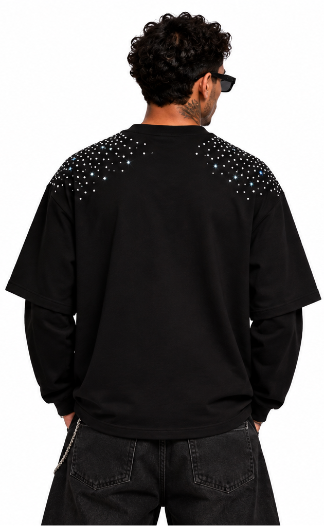 "GEMS" BLACK LONGSLEEVE