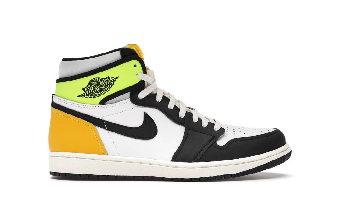 Jordan 1 Retro High White Black Volt University Gold - Tienne Milano - SCARPE