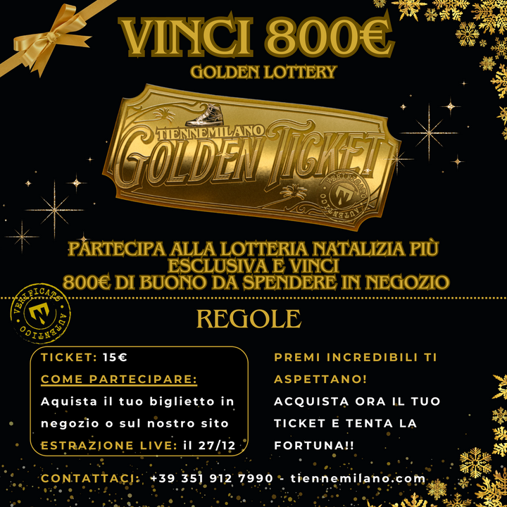 Golden Ticket Tienne Milano – Vinci 800€ e altri premi!